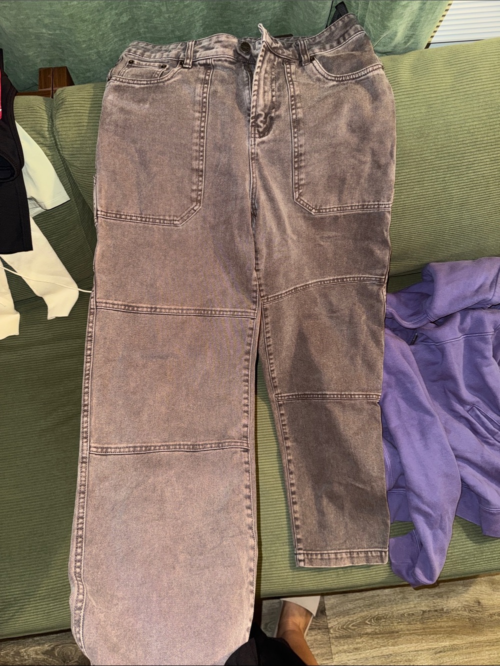 Zara Men's Washed Mauve Relaxed Jeans